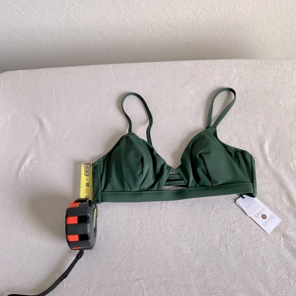 Shade & Shore Dark Green Adjustable Bikini Top. Size 34B, removable cups. NWT - Picture 6 of 12